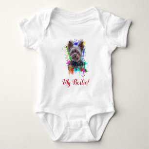 Body Para Bebé Splash Art Cute Yorkie Dog Baby Bodysuit