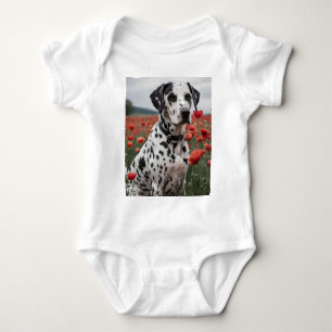 Body Para Bebé **"Spots of Joy: Dalmatian in a Red Poppy Field"**