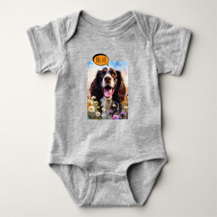 Body Para Bebé Springer Spaniel alegre en acuarela
