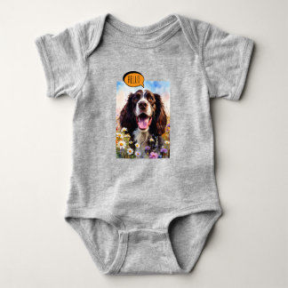 Body Para Bebé Springer Spaniel alegre en acuarela