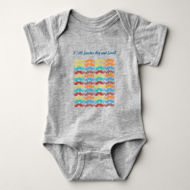 Body Para Bebé Sr. Mustache Hipster Pattern (Anverso)