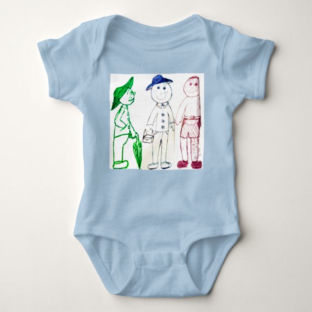 Body Para Bebé sr. Umbrella y sus dos amigos (Anverso)