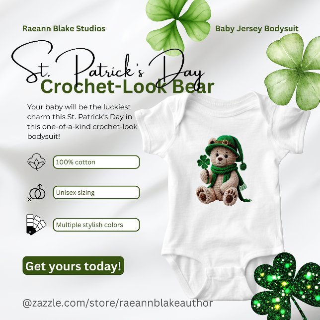 Body Para Bebé St. Patrick's Day Crochet-Look Bear  (Subido por el creador)