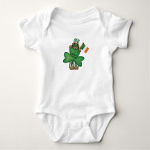 St. Patrick's Kiss Me Irish Teddy Bear Baby Romper