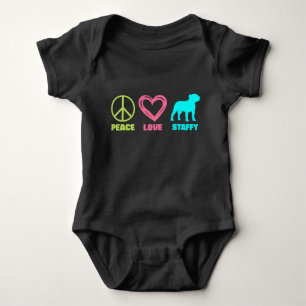 Body Para Bebé Staffy Mom Peace Love