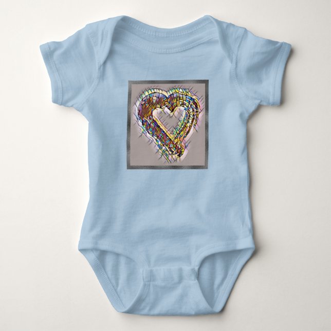 Body Para Bebé Stain Glass Hearts Baby Bodysuit (Anverso)