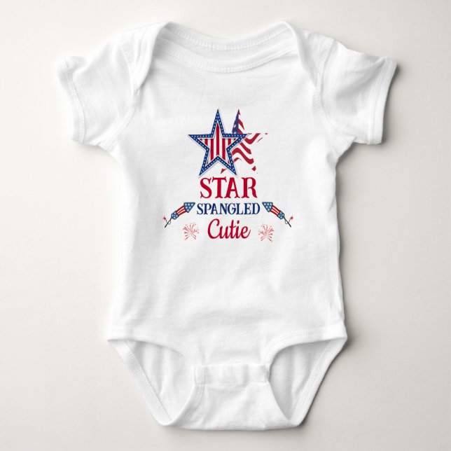 Body Para Bebé Star Spangled Cutie (Anverso)
