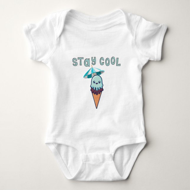 Body Para Bebé Stay Guay Kawaii Funny Ice Cream (Anverso)