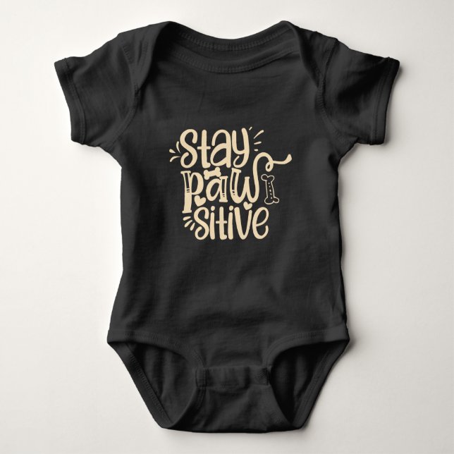 Body Para Bebé Stay Pawsitive Baby Bodysuit – Cute Puppy-Themed  (Anverso)
