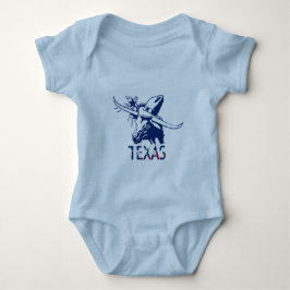 Body Para Bebé Steer Longhorn azul con Gorra y letras de vaquero