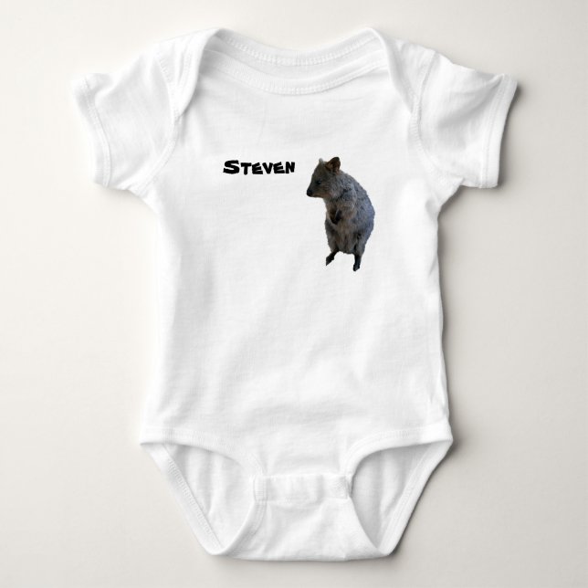 Body Para Bebé Steven Nombre @ Aussie Quokka, Bodysuit de bebé (Anverso)
