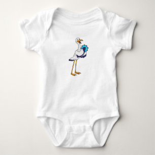 Body Para Bebé Stork como músico con ambourine