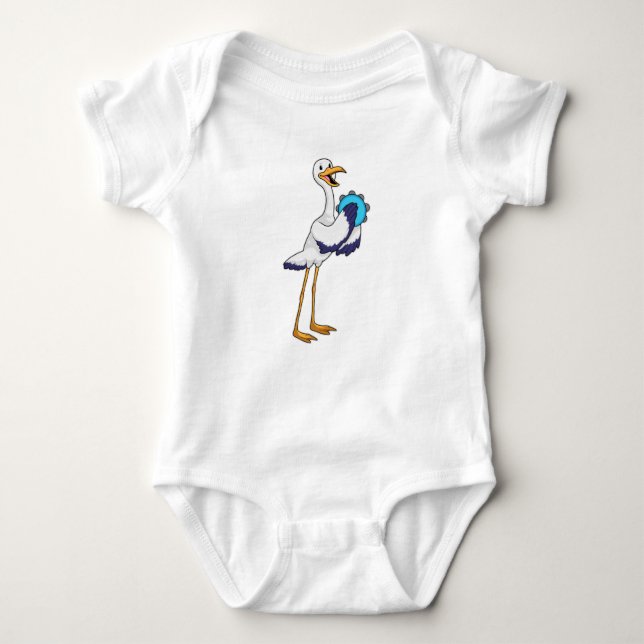 Body Para Bebé Stork como músico con ambourine (Anverso)