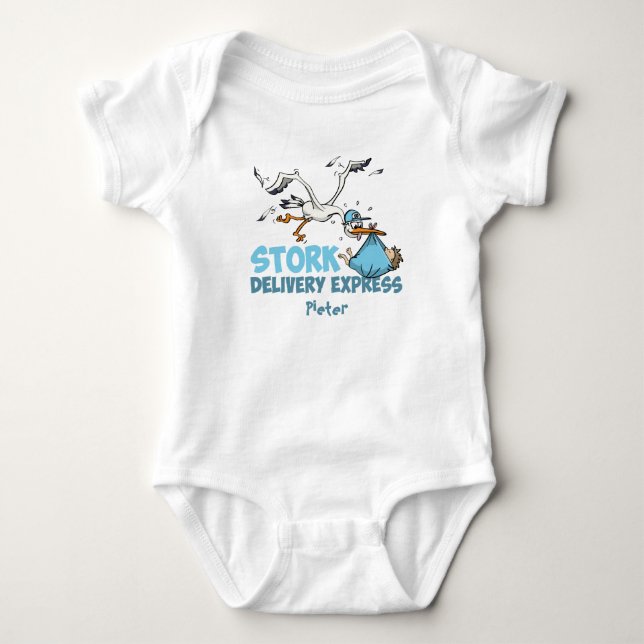 Body Para Bebé Stork Delivery – Gepersonaliseerde baby romper  (Anverso)