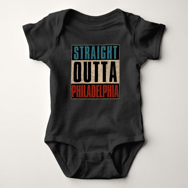 Body Para Bebé Straight Outta Philadelphia Pennsylvania PA EE.UU. (Anverso)