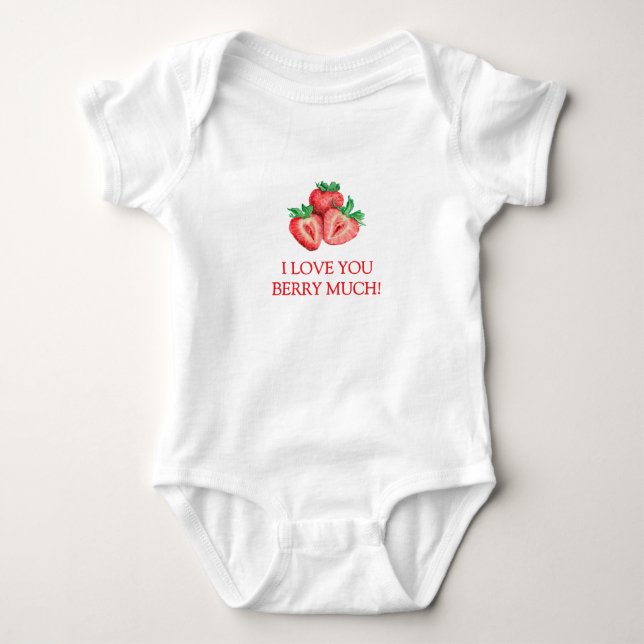 Body Para Bebé Strawberry te amo mucho (Anverso)