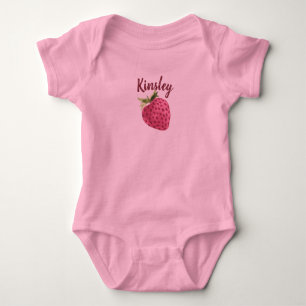 Body Para Bebé Strawberry Watercolor Personalizable traje de bebé