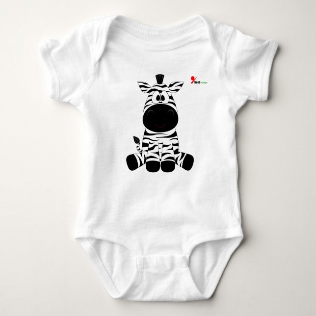 Body Para Bebé Stripy Zebra Baby Bodysuit (Anverso)