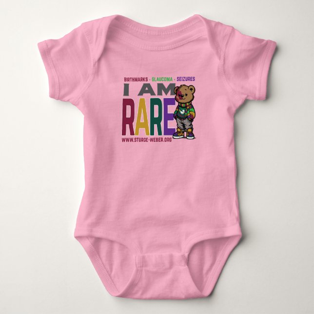 Body Para Bebé Sturge-Weber Rare Bear Awareness for Baby (Anverso)