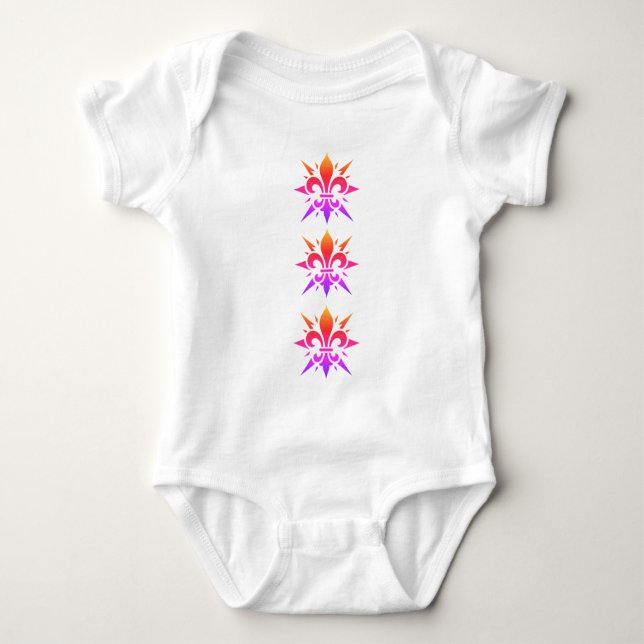 Body Para Bebé "Stylized Fleur-de-lis" T-Shirt (Anverso)