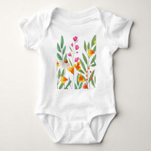 Body Para Bebé Sublimación de flores silvestres