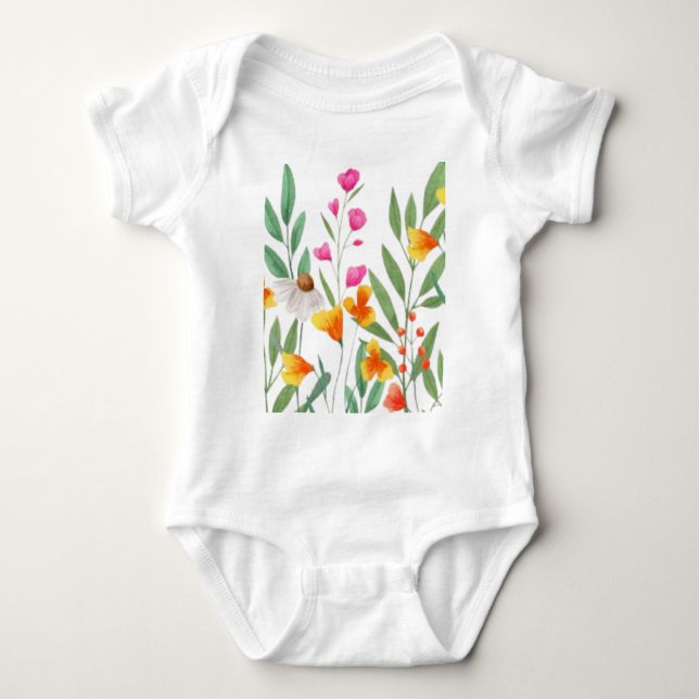 Body Para Bebé Sublimación de flores silvestres (Anverso)