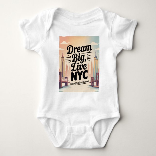 Body Para Bebé Sueña en Grande, Vive NYC (Anverso)