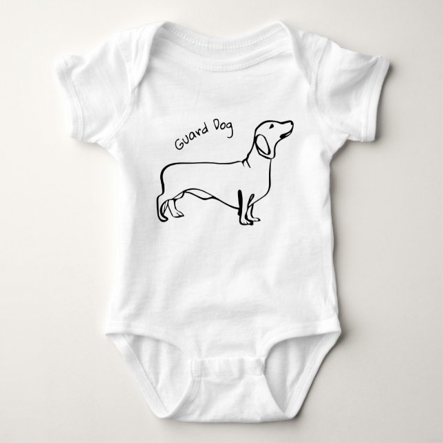 Body Para Bebé Sueños de Dachshund: traje de bebé personalizado (Anverso)