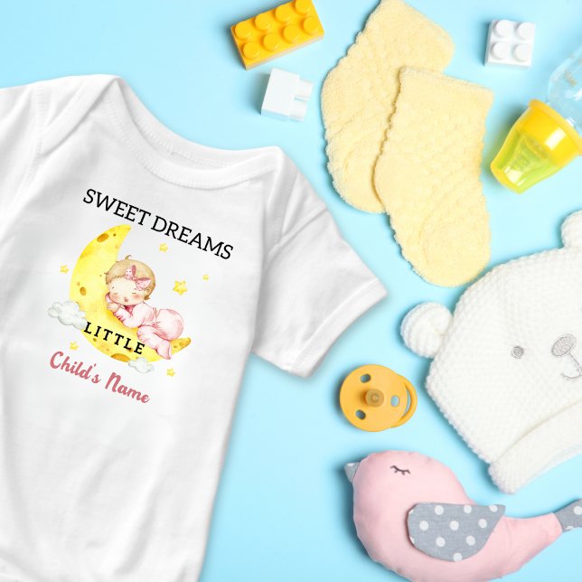 Body Para Bebé Sueños dulces y dulces, pequeña niña Personalizado (Subido por el creador)