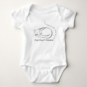 Body Para Bebé Sueños perfectos: diseño de arte de línea de gatos