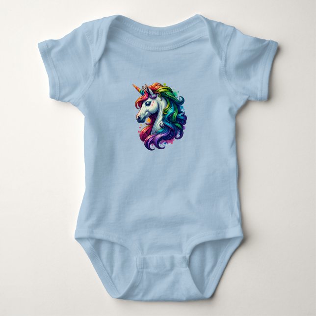 Body Para Bebé suite infantil Rainbow Unicorn (Anverso)