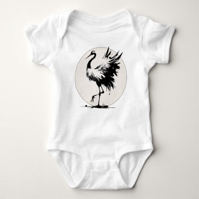 Body Para Bebé Sumi-e Crane Baby Bodysuit (Anverso)
