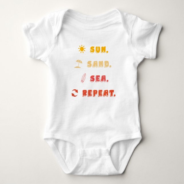 Body Para Bebé Sun Sand Sea Repeat – Beach Vibes Toddler Bodysuit (Anverso)