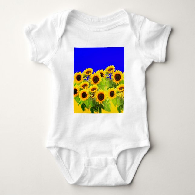 Body Para Bebé Sunflowers Baby Bodysuit Ucrania Flag Colour (Anverso)