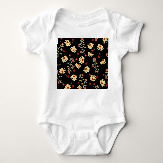 Body Para Bebé Sunflowers de otoño: Armonía Red-Naranja. (Anverso)