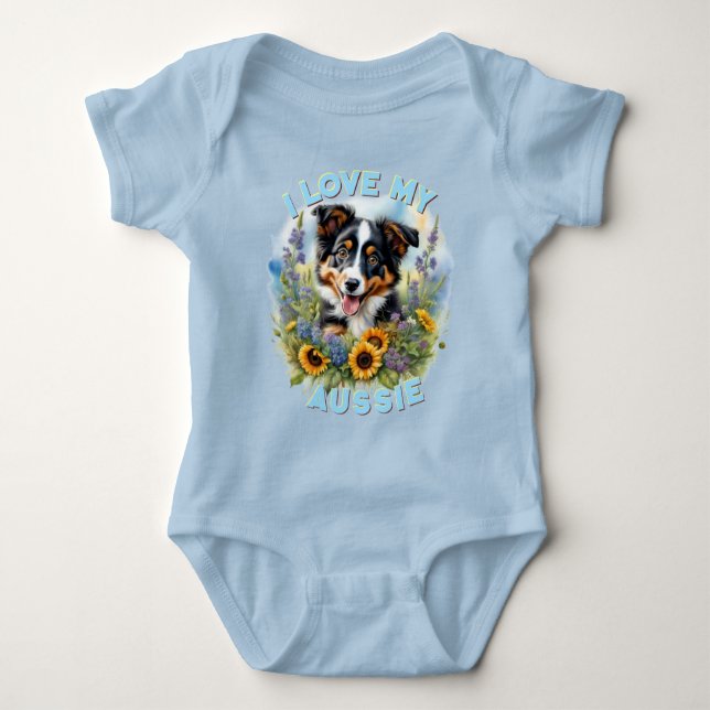 Body Para Bebé Sunny Aussie Meadow - Personalizable (Anverso)