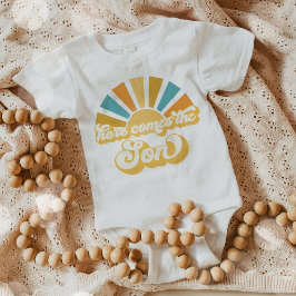 Body Para Bebé Sunshine Baby Shower aquí llega el Son Rays Amaril