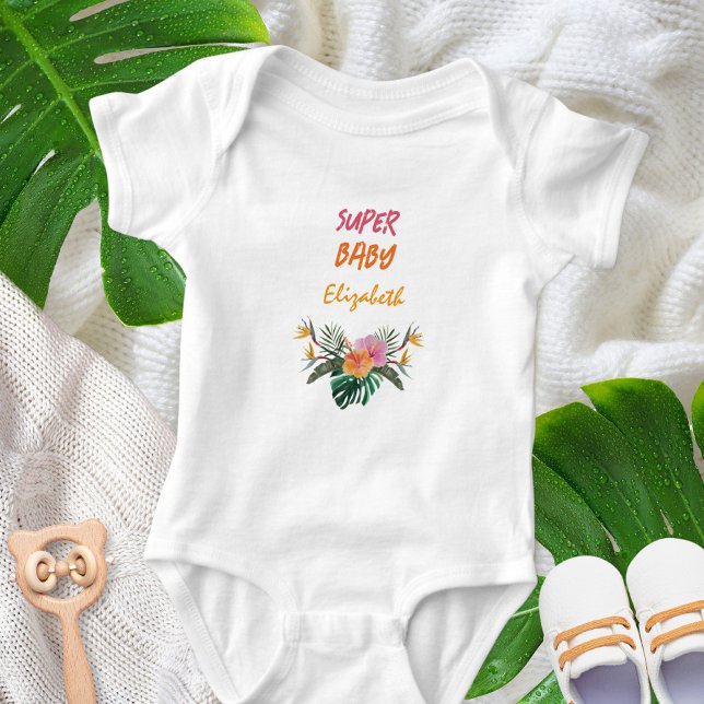 Body Para Bebé SUPER BABY Tropical Parrot Jungle Baby Shower (SUPER BABY Tropical Parrot Jungle Baby Shower Baby Bodysuit ©Susanne Sachers - Sunny Mind 🌞)