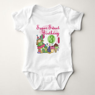 Body Para Bebé Súper dulce 3 camisas de cumpleaños y regalos