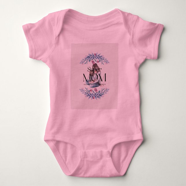 Body Para Bebé Super Mom Baby Bodysuit - Cute One Piece para Litt (Anverso)