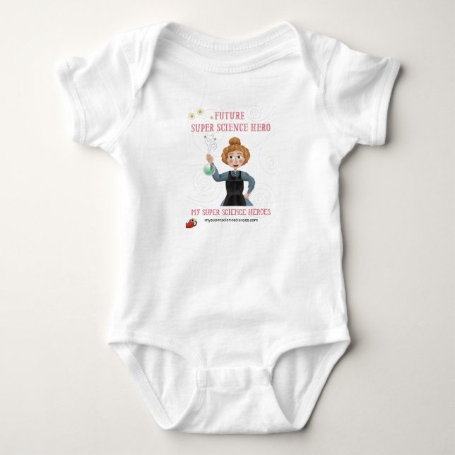 Body Para Bebé Super Science Baby Bodysuit - Marie Curie (Anverso)