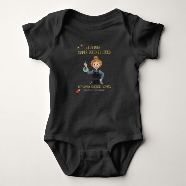 Body Para Bebé Super Science Baby Bodysuit - Marie Curie (Anverso)