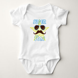 Body Para Bebé Super Star con gafas de sol y bigote