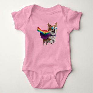 Body Para Bebé Superhéroe adorable Corgi