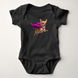 Body Para Bebé Superhéroe Chihuahua Lindo 