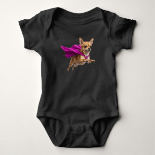 Body Para Bebé Superhéroe Chihuahua Lindo