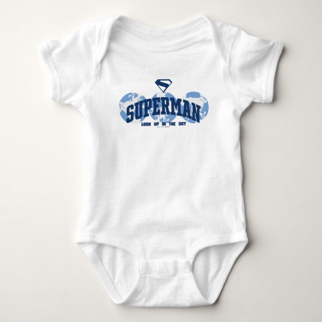 Body Para Bebé Superman a través del mundo (Anverso)
