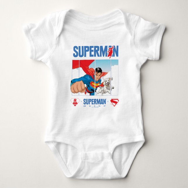 Body Para Bebé Superman y Krypto despegan (Anverso)