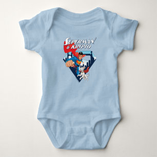 Body Para Bebé Superman y Krypto Soar