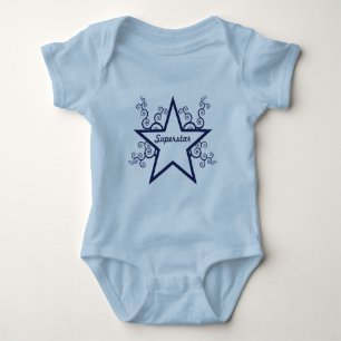 Body Para Bebé Superstar Swirls Baby Tee, Azul oscuro